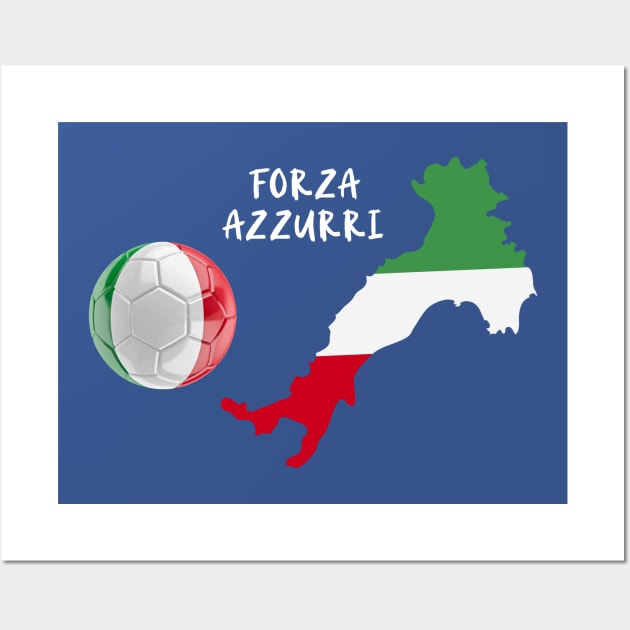 Italy soccer jersey italy football forza azzurri forza italia Wall Art by JayD World